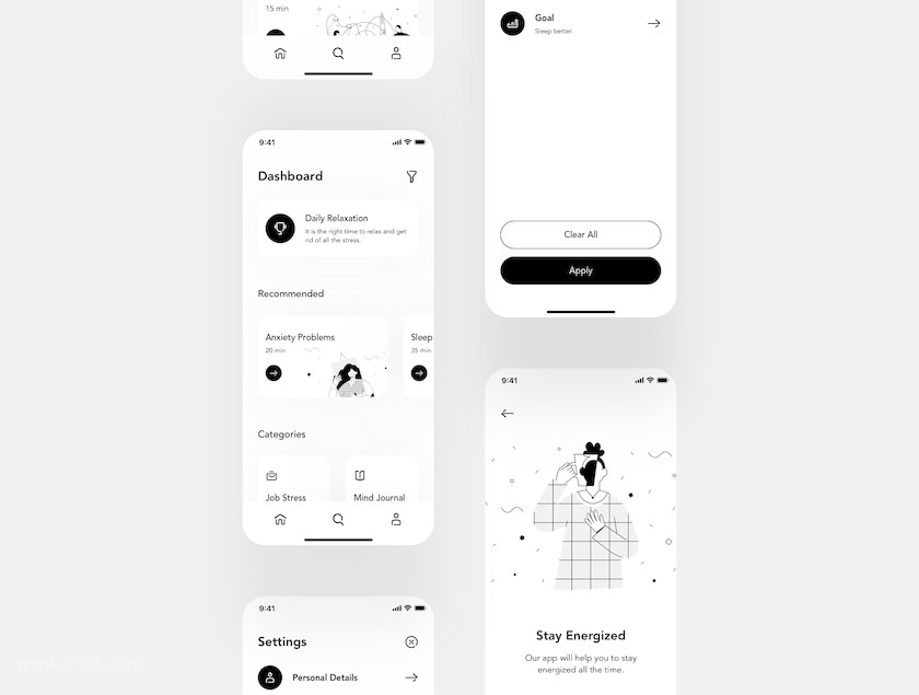 25xt-483747 Relax.io 1.0 - Meditation App UI Kit7.jpg