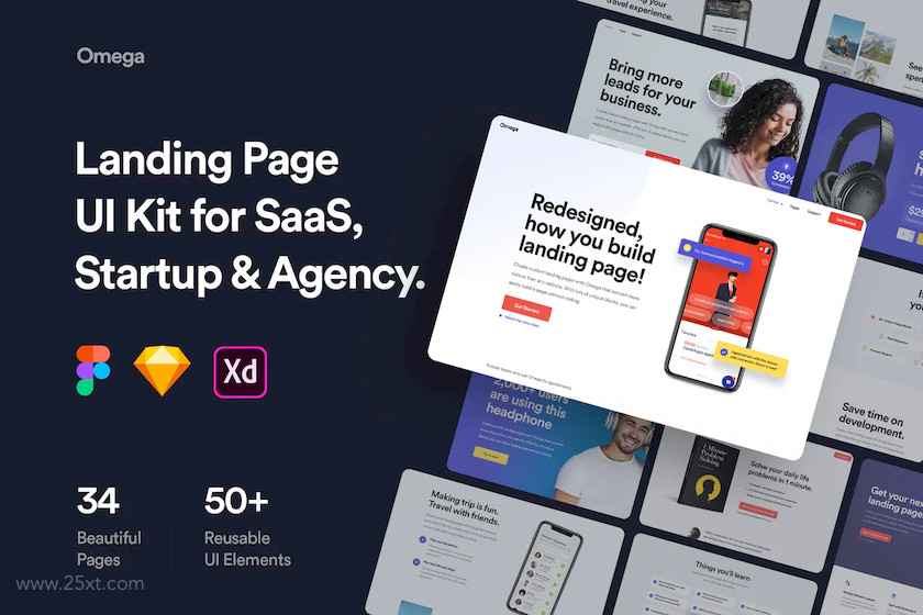25xt-483838 Omega - Landing UI Kit3.jpg