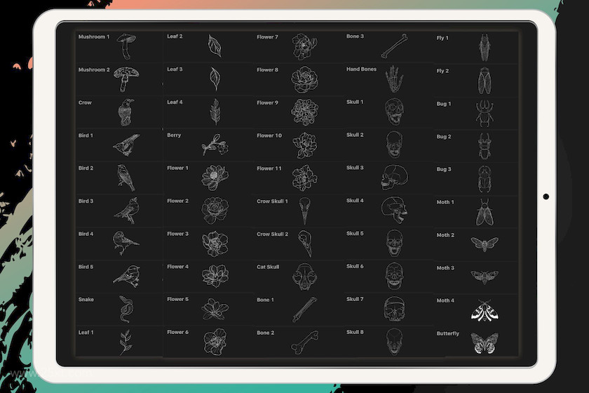 25xt-483842 Procreate - Tattoo Basic Stencil Set8.jpeg