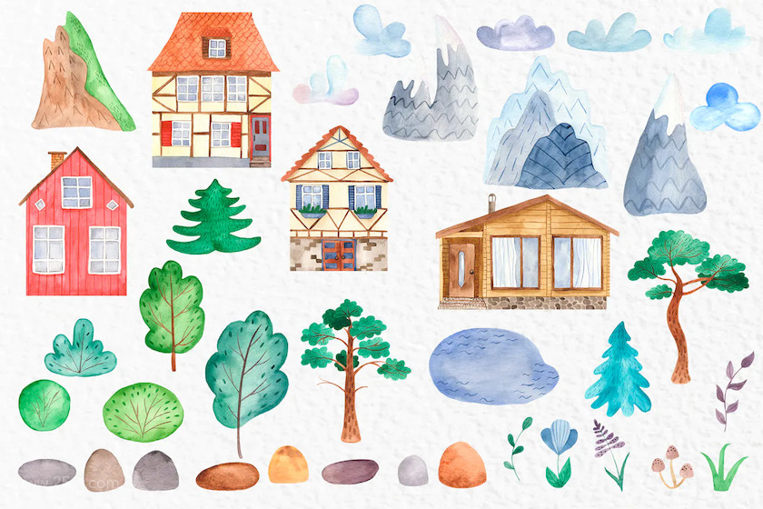 25xt-483915 Watercolor Houses and mountains5.jpg