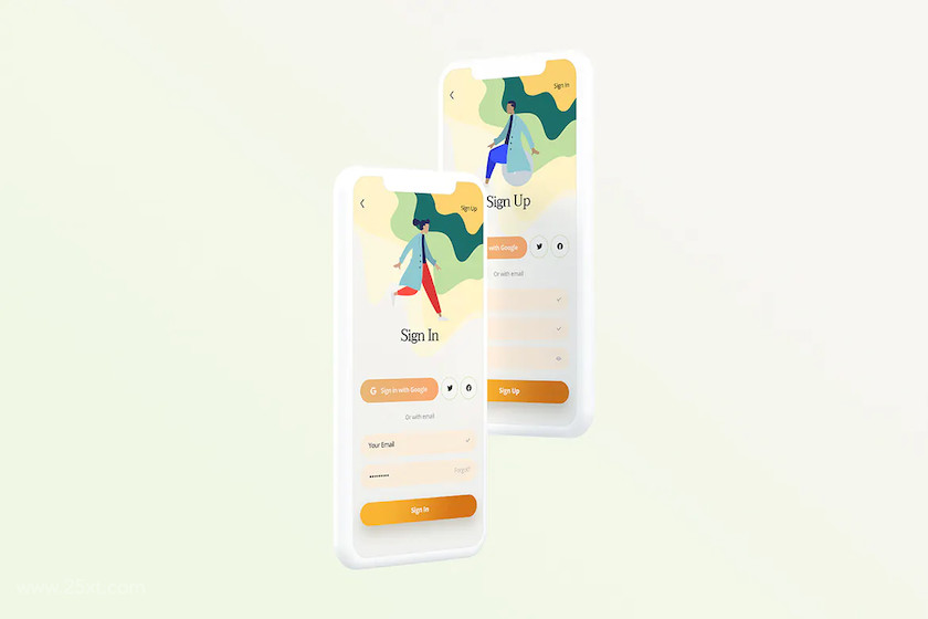 25xt-483929 Rezo - Sign In & Sign Up Mobile App UI Template1.jpg