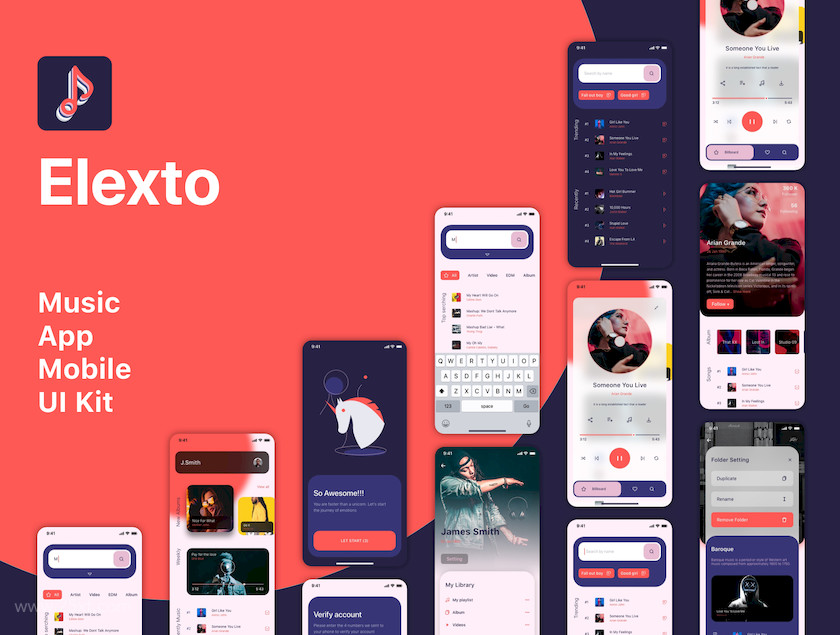 25xt-483983 Elexto - Music App UI Kit2.jpg