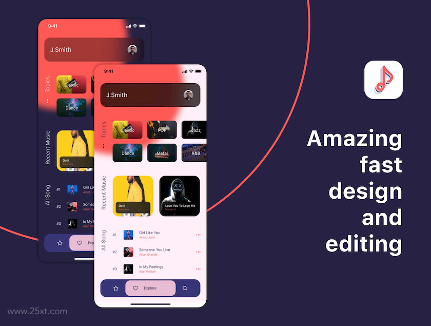 25xt-483983 Elexto - Music App UI Kit1.jpg