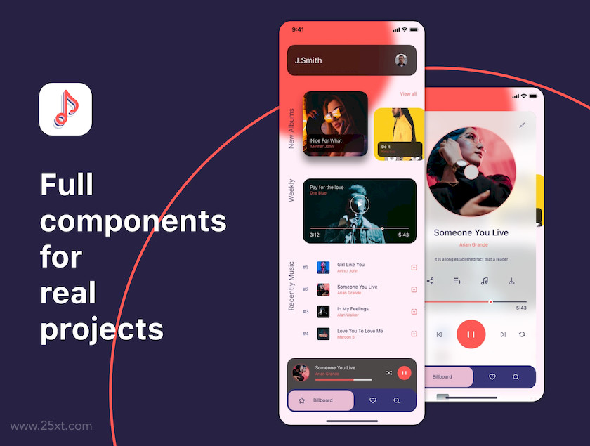 25xt-483983 Elexto - Music App UI Kit5.jpg