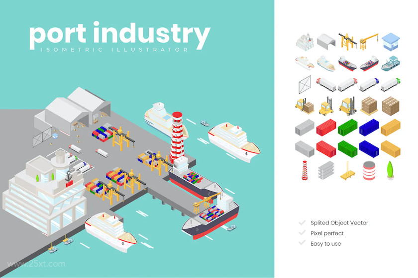 25xt-484017 Port Industry Isometric Illustration.jpg