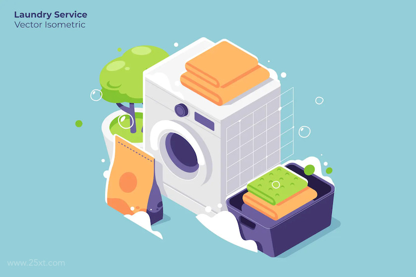 25xt-484028 Laundry Service - Vector Illustration.jpg