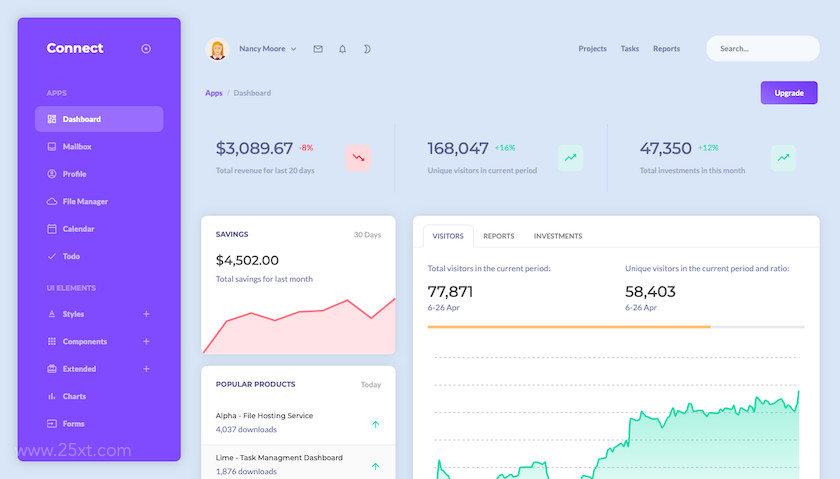 25xt-484060 Connect - Responsive Admin Dashboard Template2.jpg