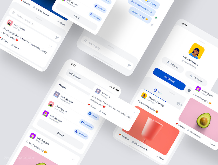 25xt-484075 SSocial - App UI Kit4.jpg