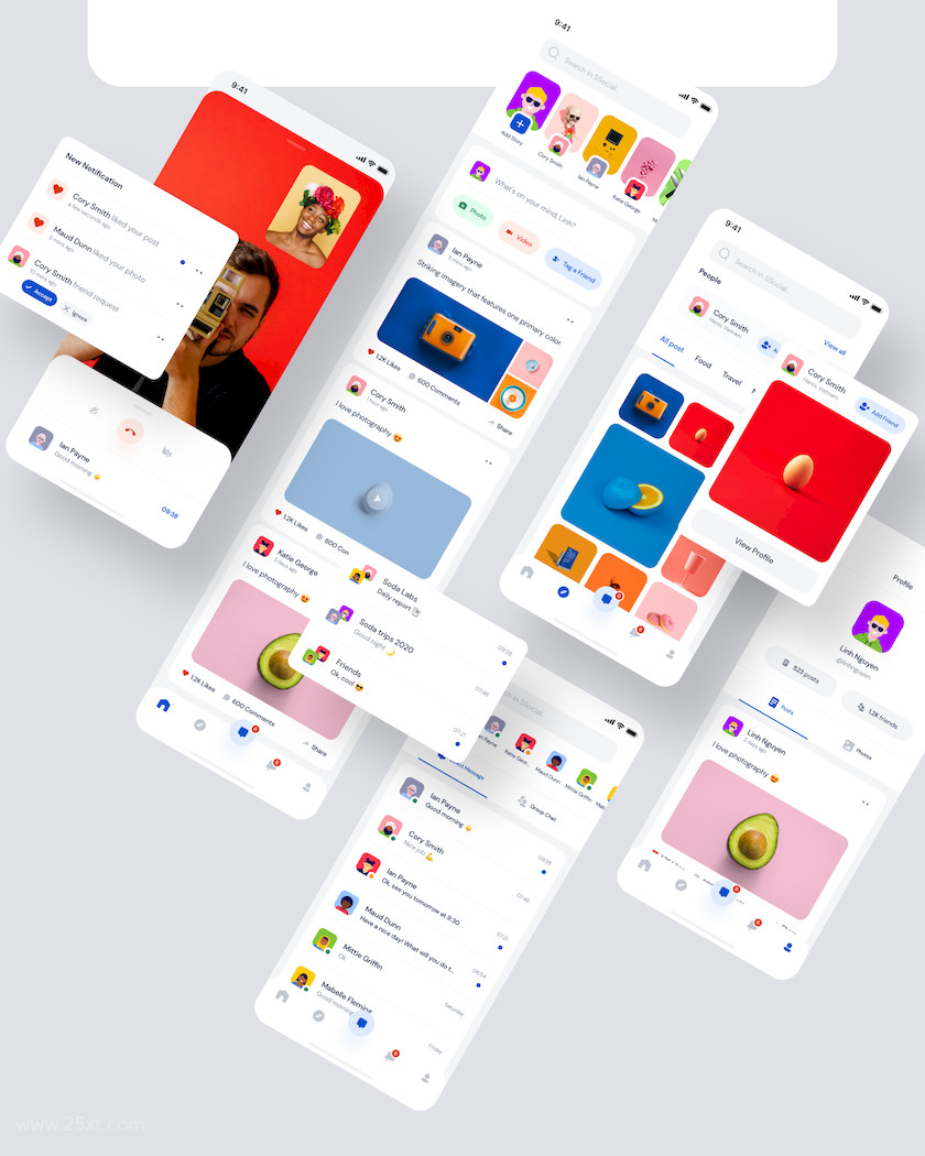 25xt-484075 SSocial - App UI Kit1.jpg