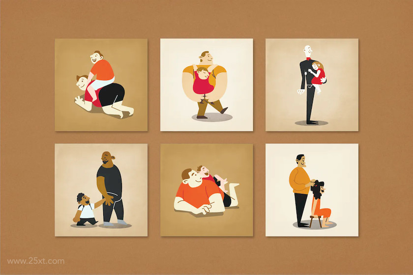 25xt-484090 Father's Day Characters Illustration4.jpg