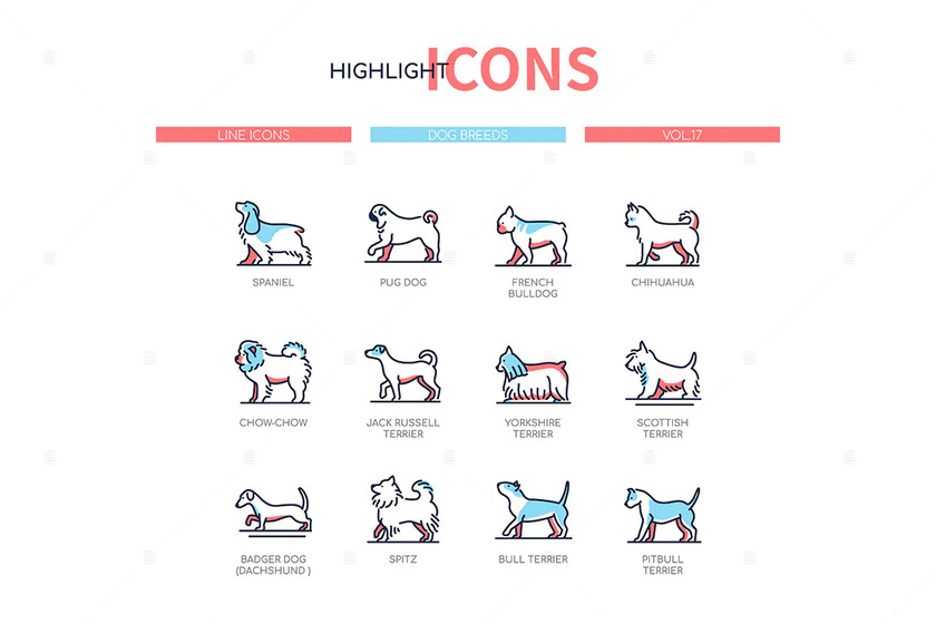 25xt-484156 Dog breeds - modern line design style icons set.jpg