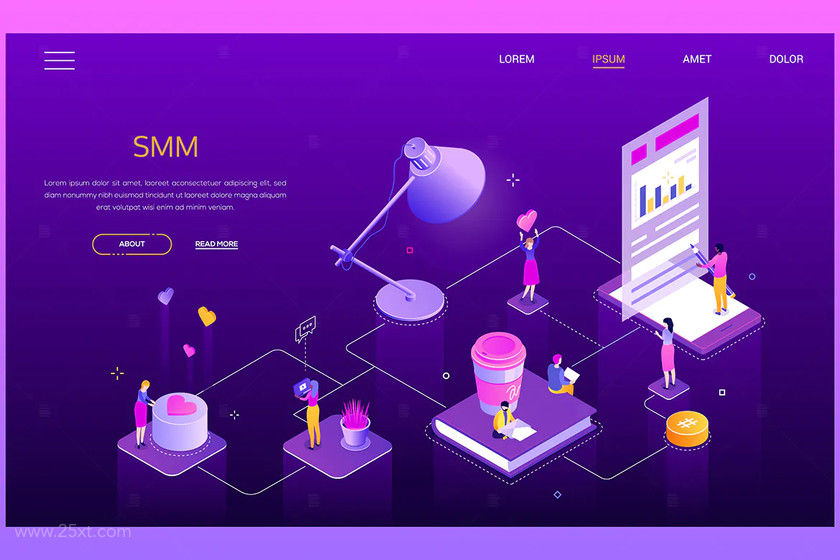 25xt-484157 Social media marketing - isometric web banner.jpg