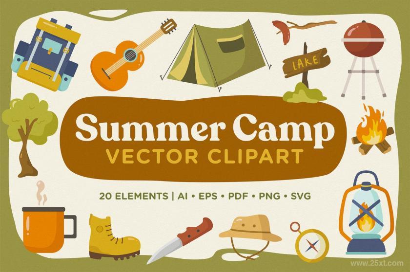 25xt-484171 Summer Camp Vector Clipart Pack	1.jpg