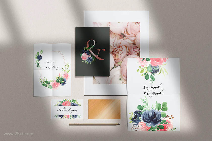 25xt-484215 Rose, Navy & Greenery Illustration Pack1.jpg