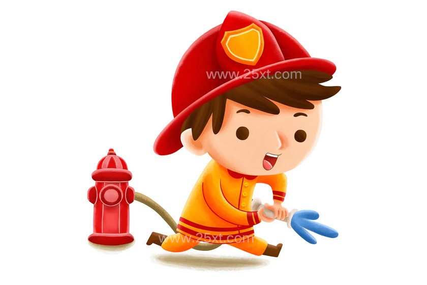 25xt-484251 Fire Fighter Profession — Kids Illustration.jpg