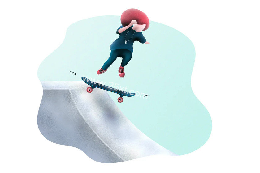 25xt-484256 Skateboarding Little Girl - Illustration.jpg