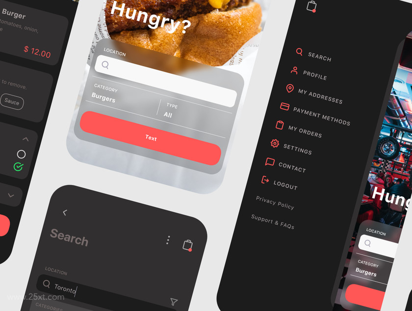 25xt-484313 Spes Dark Food Delivery App UI Kit1.jpg