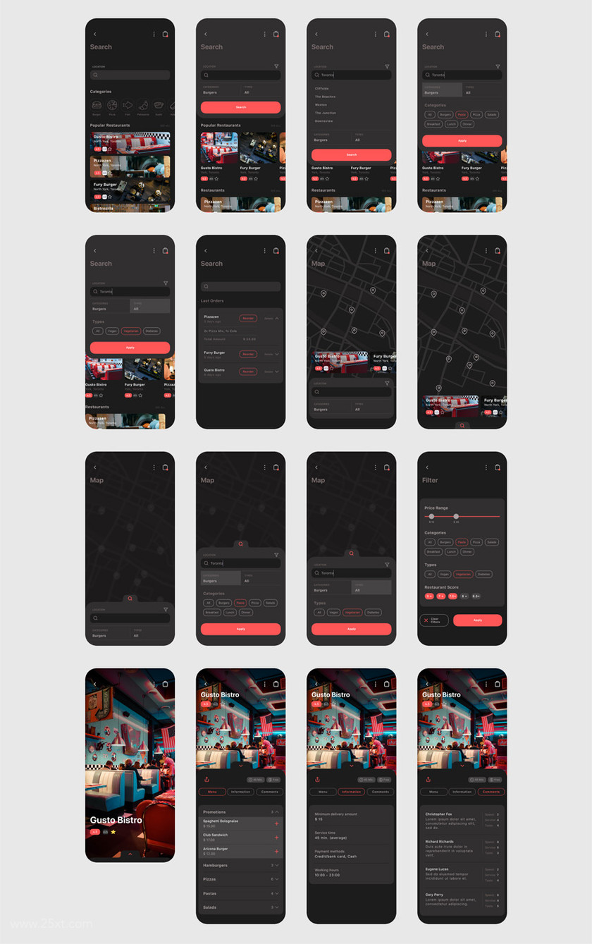 25xt-484313 Spes Dark Food Delivery App UI Kit4.jpg