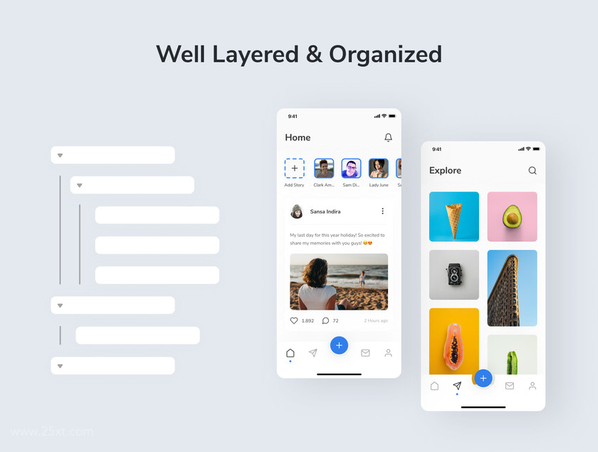 25xt-484401 Zelio - Social Media App UI Kit4.jpg