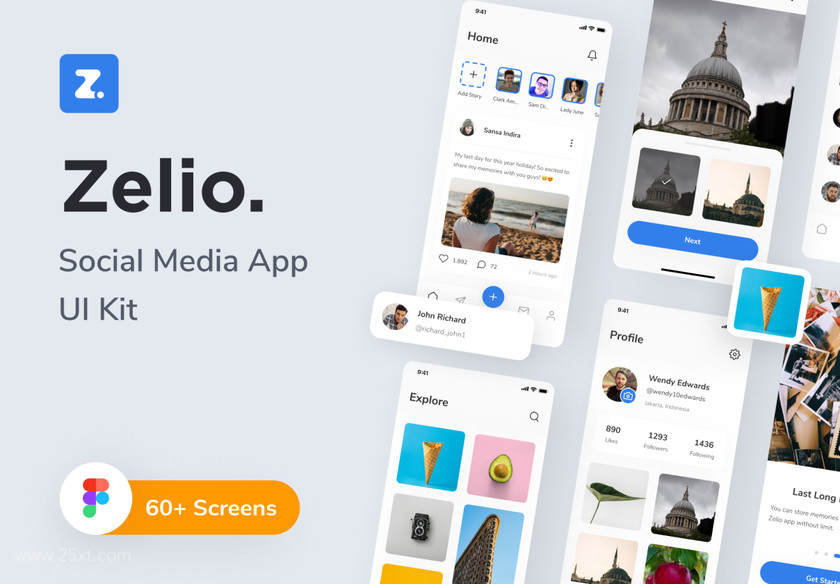 25xt-484401 Zelio - Social Media App UI Kit6.jpg