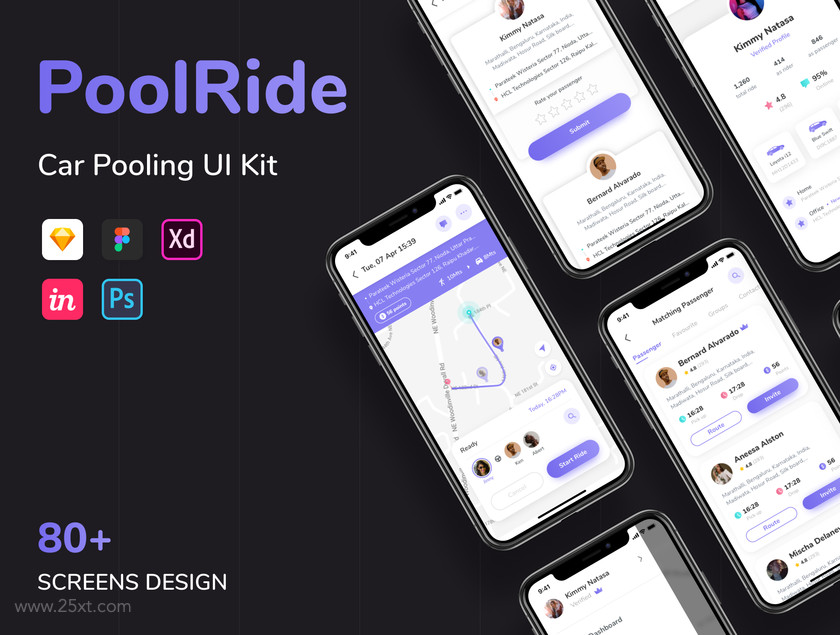 25xt-484403 PoolRide - Car Pooling UI Kit1.jpg