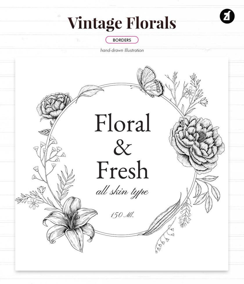 25xt-484426 Floral vintage illustration border and pattern	4.jpg