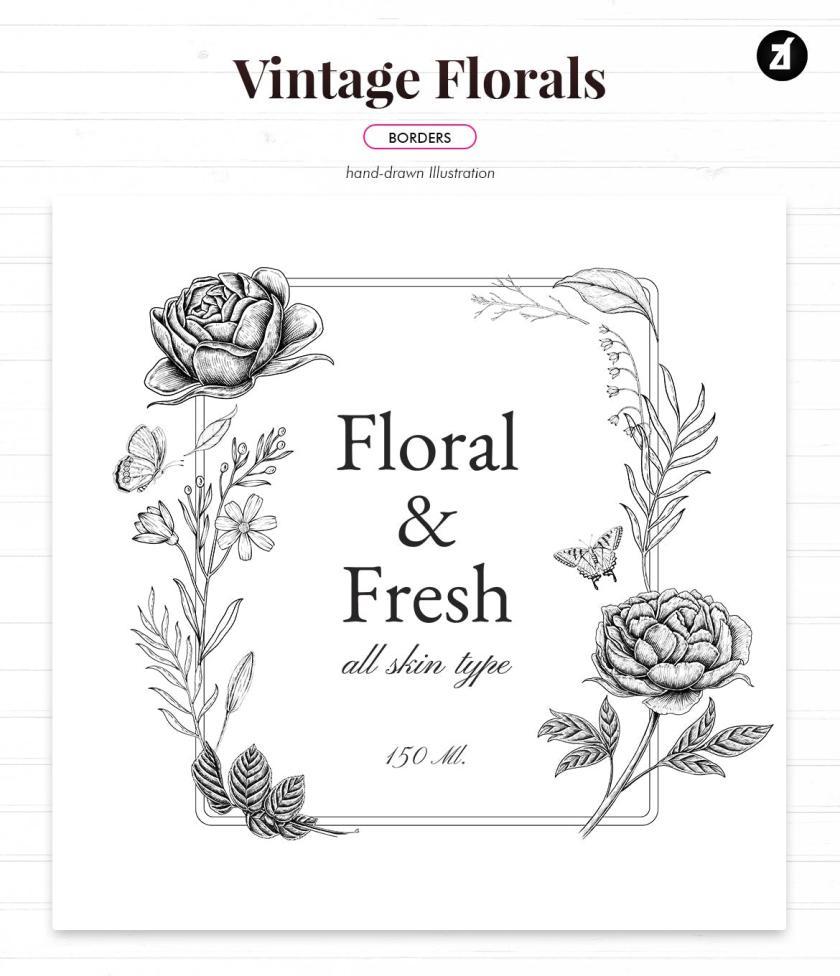 25xt-484426 Floral vintage illustration border and pattern	5.jpg