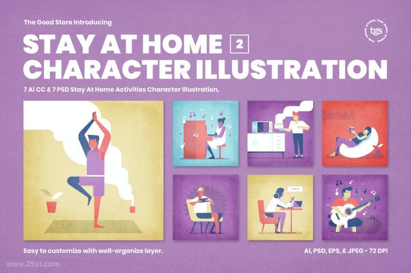 25xt-484428 Stay At Home Character Illustration Vol.2	1.jpg