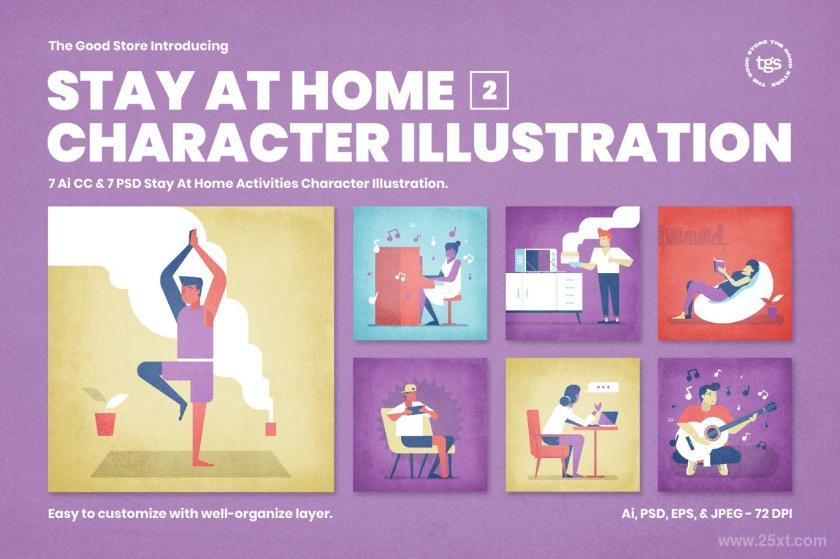 25xt-484428 Stay At Home Character Illustration Vol.2	6.jpg