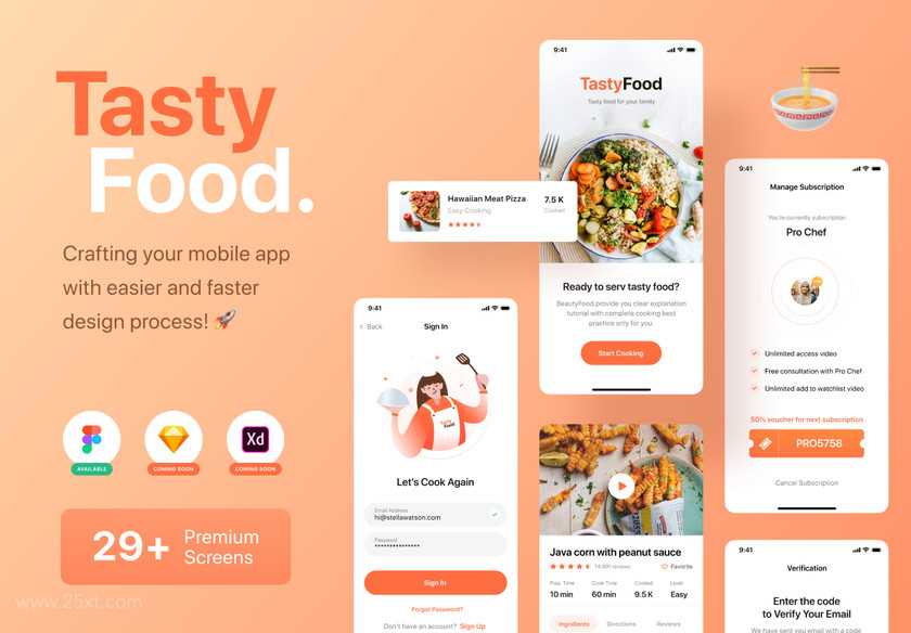 25xt-484511 Tasty Food - Cooking Courses App UI Kit1.jpg