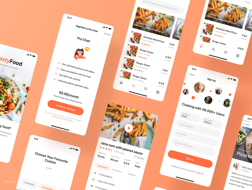 25xt-484511 Tasty Food - Cooking Courses App UI Kit6.jpg