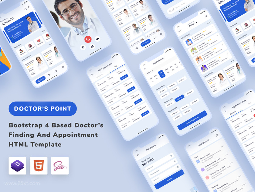 25xt-484683 Bootstrap 4 Based Medical App HTML Template1.jpg