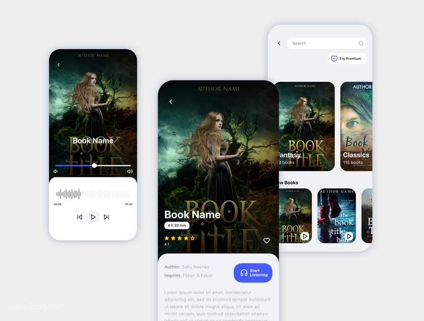 25xt-484697 Kleio Book Listening App UI Kit1.jpg