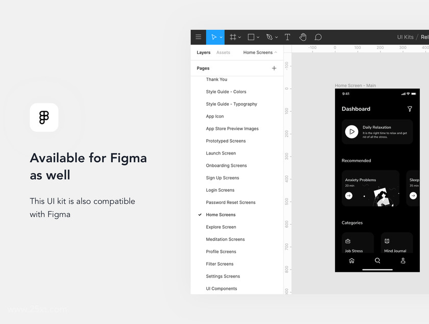 25xt-484703 Relax.io 2.0 - Meditation App UI Kit4.jpg