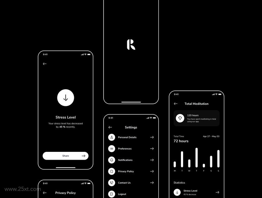 25xt-484703 Relax.io 2.0 - Meditation App UI Kit7.jpg