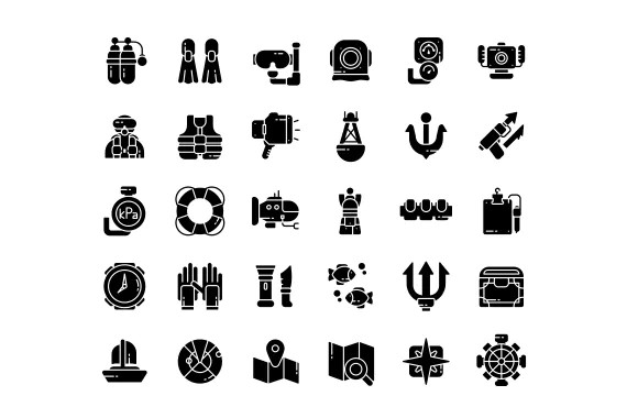 30 Iconset Diving with 6 styles variant1.jpg