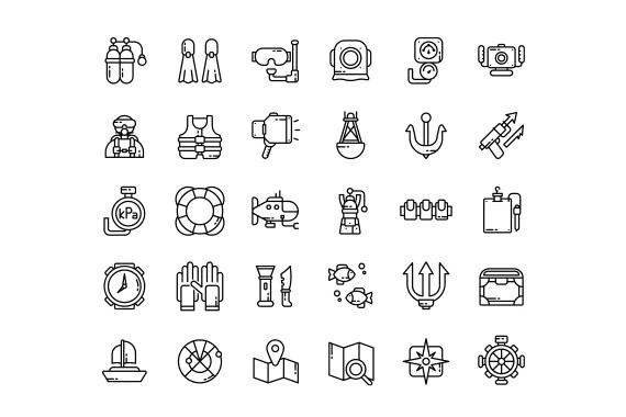 30 Iconset Diving with 6 styles variant5.jpg