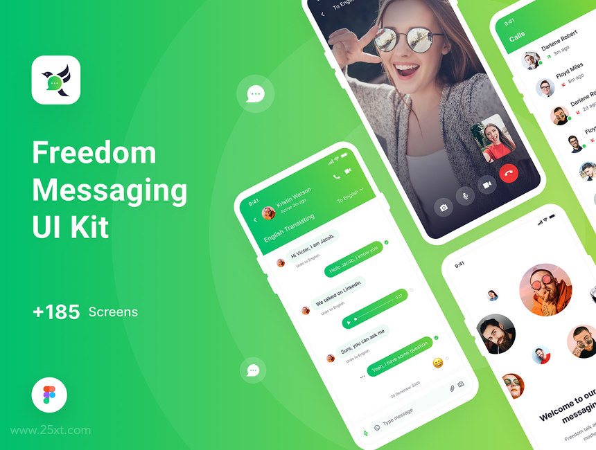 25xt-484985 Freedom Messaging App UI Kit 1.jpg