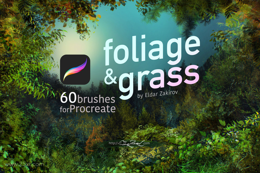 25xt-485076 60 Foliage & Grass Procreate brushes 1.jpg