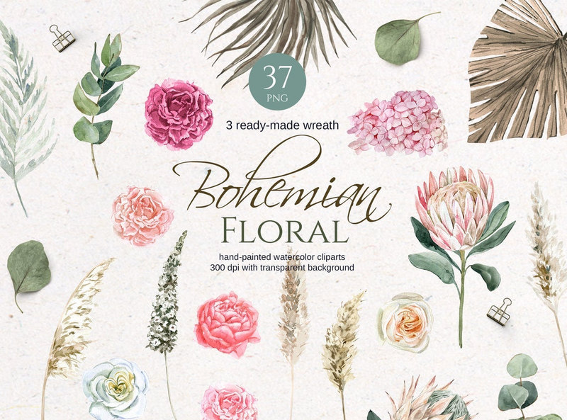 25xt-485139-Boho Watercolor Floral Clipart1.jpg