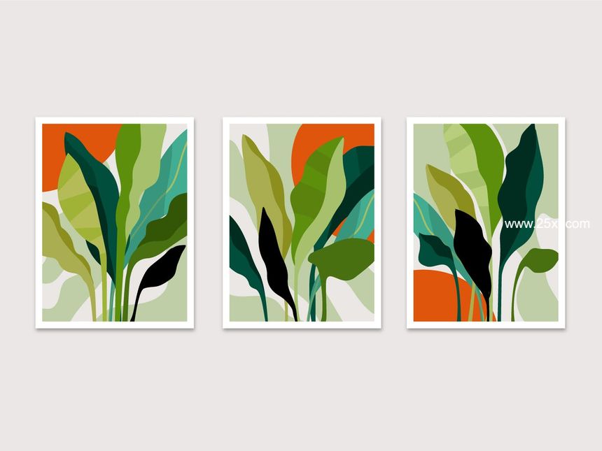 树叶抽象平面设计图片