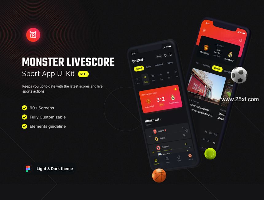 25xt-487112-Monster - Livescore Sport app ui kit1.jpg