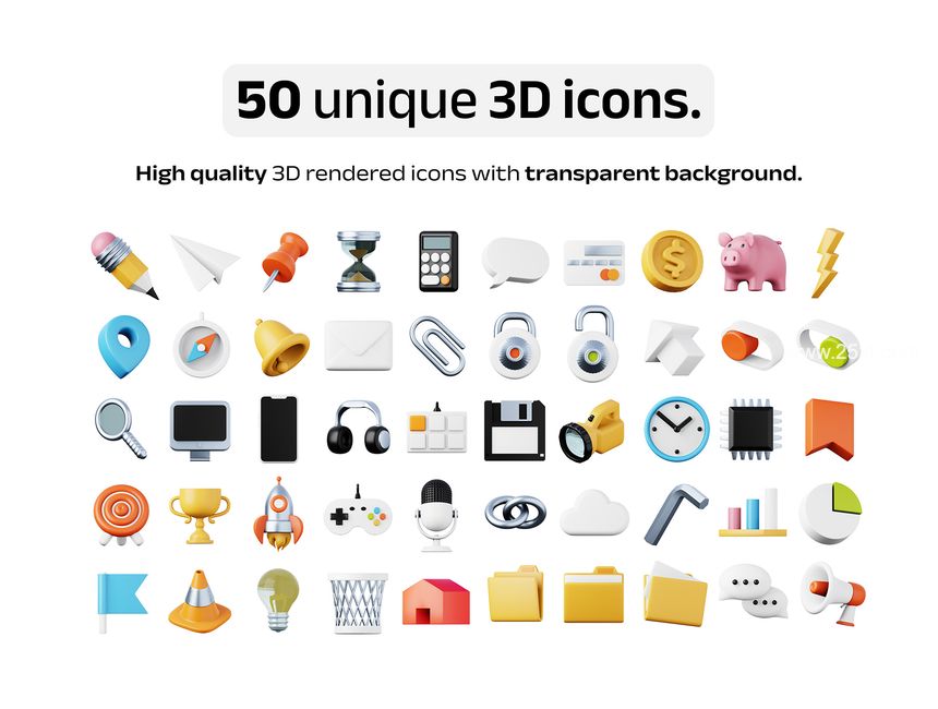 25xt-487521-50 unique 3D icons Vol. 2 - Office2.jpg