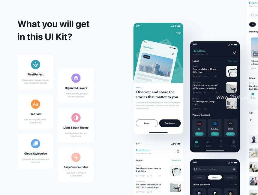 25xt-487731-Headline - News App UI Kit2.jpg