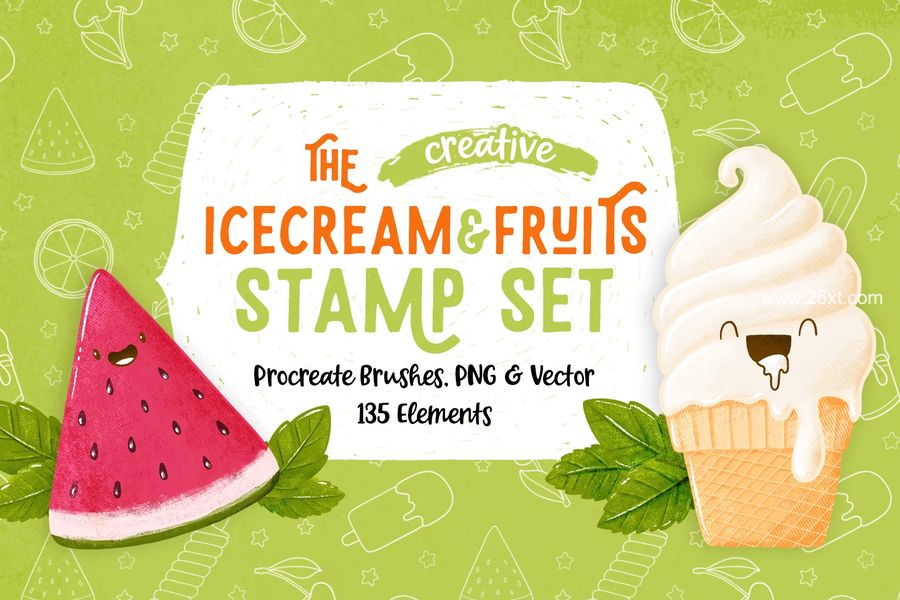 25xt-488247-Icecream & Fruits Stamp Set for Procreate1.jpg