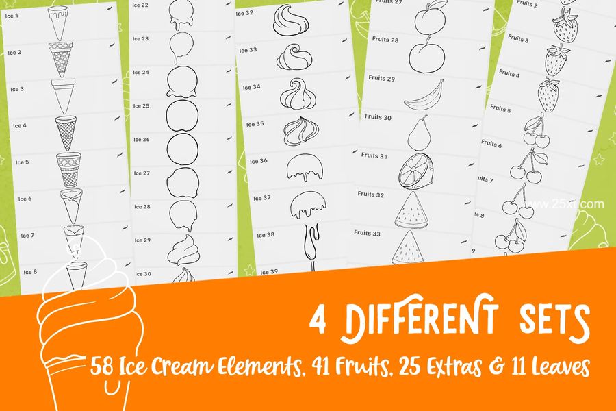 25xt-488247-Icecream & Fruits Stamp Set for Procreate2.jpg