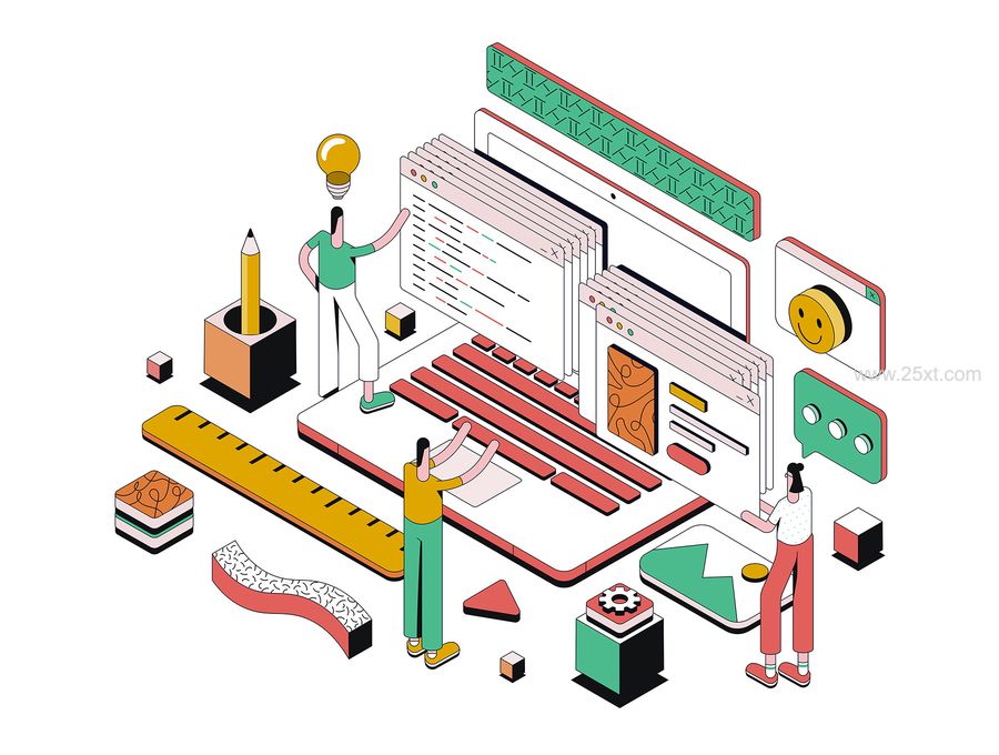 25xt-171359-Isometric Illustrations on various topics2.jpg