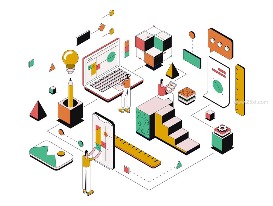 25xt-171359-Isometric Illustrations on various topics5.jpg