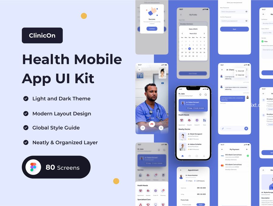25xt-171679-ClinicOn - Health Mobile App UI Kit1.jpg