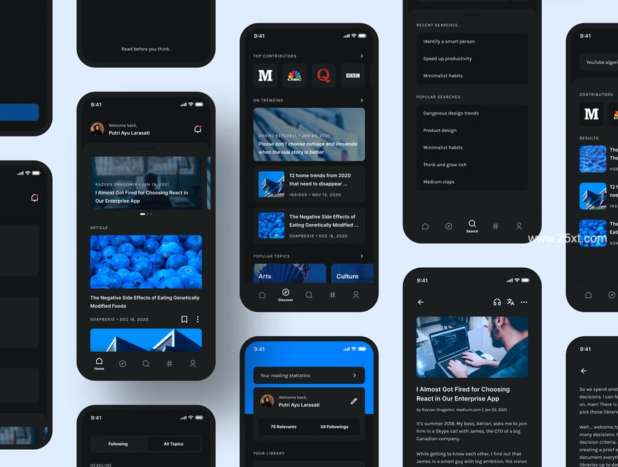 25xt-171689-Relevant - Article & Blog App UI Kit6.jpg